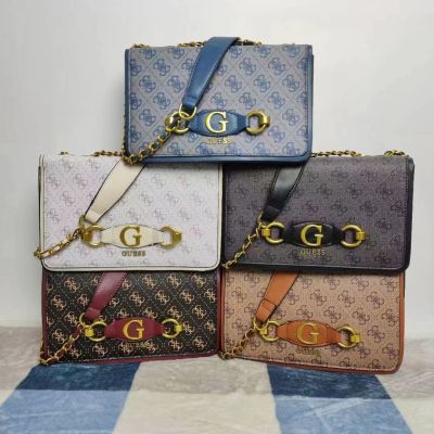 GUESS2023 new European and American printed chain cover bag small square bag hanging G shoulder messenger bag