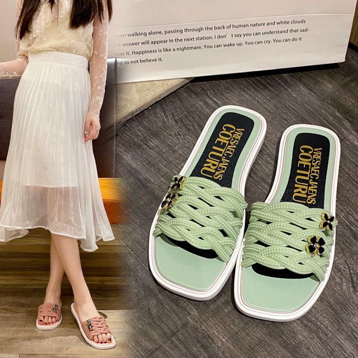 YAZI FASHION New Korean Summer Women Solid Rubber Sandal Open Toe Flat ...