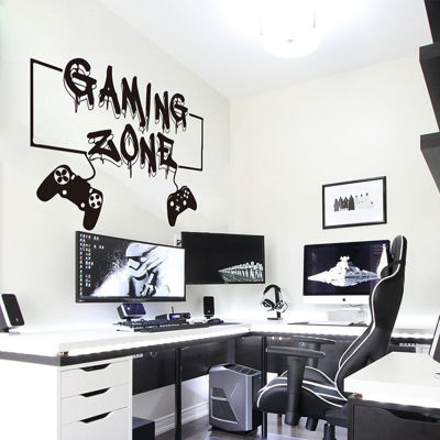 Graffiti Gaming Zone Eat Sleep Game Controller Video Game Wall Sticker Boy Room Play Room Gaming Zone Wall Decal Bedroom Vinyl