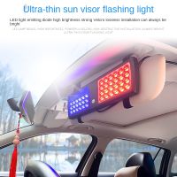 Ultrathin LED Car Truck Strobe Panel Light Sun Visor Emergency Beacon Flash Modes Hazard Warning Lightbar Parking Bulb