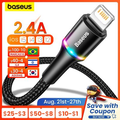 Chaunceybi Baseus Lighting USB Cable iPhone 14 13 12 X Fast Charging Charger 8 7 6 6s iPad Data Wire Cord