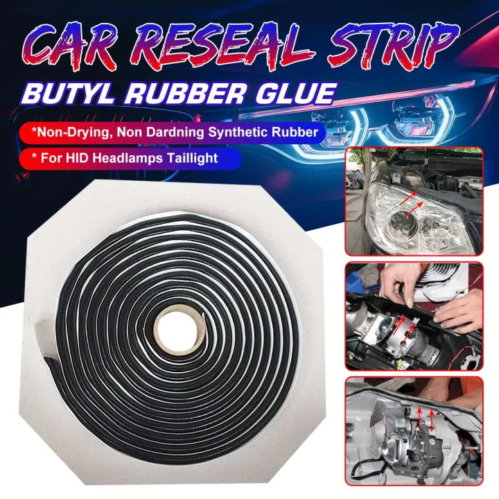 9mm x 4mm LED Headlight Sealant Glue Retrofit Reseal Car Reseal Strip Butyl Rubber Glue HID
