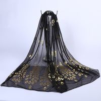 ♗ Womens Floral Scarves Chiffon Flowers Birds Printed Scarf Women Beautiful Peacock Chiffon Shawl Wrap Scarf