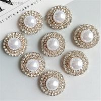 ❀✐ 10pcs Button Decorative for Craft Rhinestone Gold Flatback Embellishment Pearl Crystal Bouton DIY Decoration