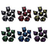 M8TT 7pcs/set ของขวัญสำหรับเด็ก สำหรับ TRPG DND D4 D6 D8 D10 เกมตาราง ลูกเต๋าเกม ลูกเต๋า DND ลูกเต๋าหลายด้าน