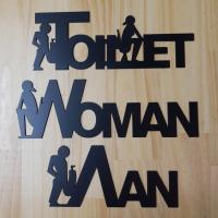 ป้ายห้องน้ำ WOMAN MAN TOILET อะครีลิคเลเซอร์ ดีไซน์มีสไตล์ By HEROSIGN