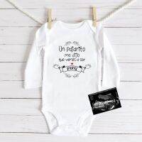 （flowerlove fashionable） เสือจักรยานภูเขาแขนยาวde Manga ร่างกาย Larga Para Bebé Mono De Vas A Ser Papa Para Recién Nacido Body Divertido Para Bebé Niño Y Niña Mono Para