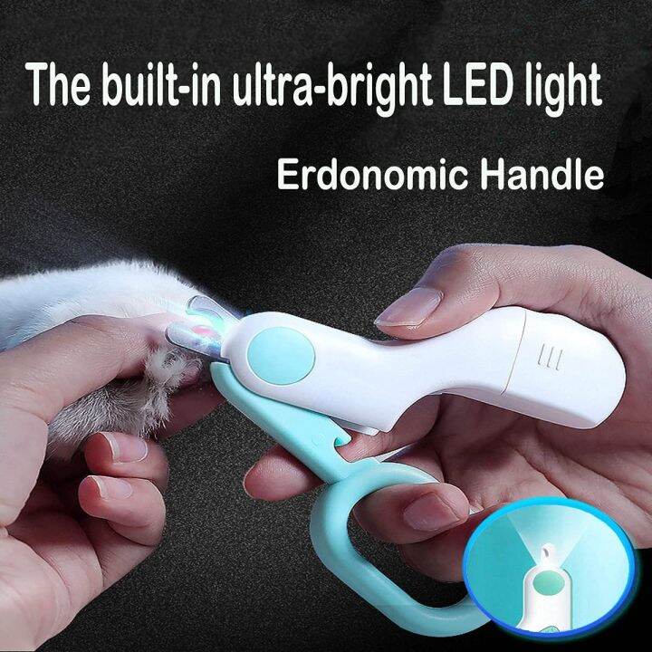 cat-dog-led-light-nail-clipper-cutter-nail-blood-line-protection-nail-toe-claw-clippers-กรรไกร-trimmer-grooming-tools