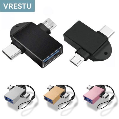 2 in 1 Type C Micro USB 3.0 OTG Adapter Converter for Samsung Xiaomi Android Phones Tablet Flash Disk Card Reader USB On the Go