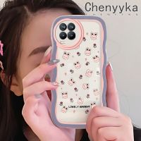 เคส Chenyyka สำหรับ Realme 8 Realme 8 Pro เคสการ์ตูนกระต่ายน่ารักแฟชั่นลูกคลื่นขอบซิลิโคนใสเคสป้องกันเลนส์กล้องเคสโปร่งใสกันกระแทกนิ่มดีไซน์ใหม่