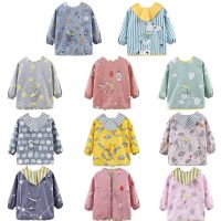 【CC】 Fashion Cotton Baby Bibs Kid Eating Clothing Childrens Sleeves Feeding Smock Bib Apron Bandana Bebes