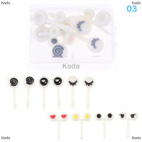 Kada ส้อมจิ้มผลไม้รูปการ์ตูนสำหรับเด็ก8 10ชิ้น กล่องใสมีส้อมพลาสติกกล่องใส่อาหารกลางวันอุปกรณ์ของหวาน