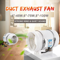 8 Inch 130W Silent Exhaust Fan Vent Duct Fan Strong Ventilation Fan Extractor Fan Home Kitchen Toilet Air Clean Bathroom Fan Ventilator