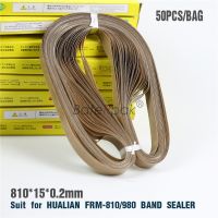 810x15x0.2mm HUALIAN FRM-810/980 continous Band sealer strap. belt BateRpak Resin tapeband sealing machine part 50pcs/bag