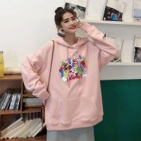 CODHaley Childe ?j.station? (Plus Size) 2021 New Hoodie Korean Sweatshirt Women/Men Long-Sleeve Cartoon Print Sweater Oversize Loose Casual Clothes Baju