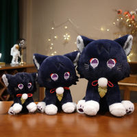 เกม Genshin ผลกระทบของเล่นตุ๊กตา Scaramouche แมว Plushie ตุ๊กตารุ่นเก็บสีม่วงแมวนุ่มยัดไส้สัตว์เด็กของขวัญวันเกิด