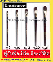 พู่กัน สีอะคริลิค เรนาซองซ์  ฟิลเบิร์ต พู่กันปลายมน  Renaissance  ACRYLIC  COLOUR  FILBERT BRUSH ( 1 อัน)