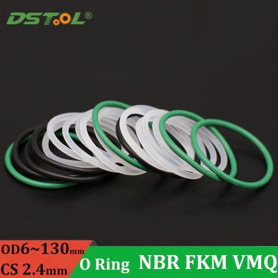 10Pcs High-Quality Silicone Sealing O Ring Waterproof Round O-Ring Insulation CS 2.4mm OD6-130mm NBR FKM VMQ White Green Black Gas Stove Parts Accesso