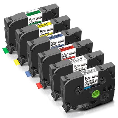 ☬๑✉ Topcolor 6PK for TZ Label Tape 6mm 9mm 12mm TZ231 TZ221 TZ131 TZ631 tz621 tz111 Compatible Brother P Touch Label Printer