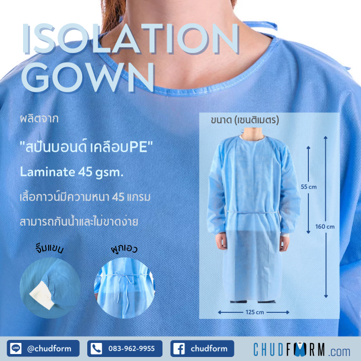 ชุดกาวน์-isolation-gown-spunbond