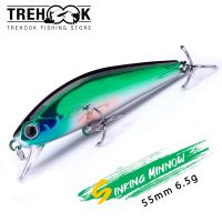 TREHOOK Minnow Wobbler Fishing Lures Jerkbait Perch Pesca 55mm 6.5g Mini Sinking Artificial Hard Bait for Trout Bass Pike TackleLures Baits