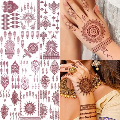 hot【DT】 12 Sheets/Lot Stickers for Hand Fake Temporary Design Mehndi