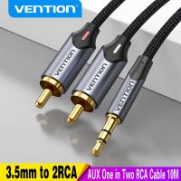 Vention สายเคเบิล RCA 3.5มม. ถึง2RCA แจ็คตัวแยก RCA สาย3.5เครื่องขยายสายเคเบิลสำหรับสมาร์ทโฟนเสียง RCA โฮมเธียเตอร์สาย AUX RCA