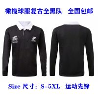 เสื้อรักบี้ล่าสุด Vintage Retro sports leisure job training suit all blacks Rugby clothes Rugby Jersey