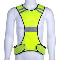 Fluorescent High Visibility Reflective Safety Vest Elastic Strap Fluorescence Night Running Riding Equipment