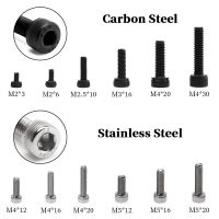 {“》: สกรูหัวอัลเลน10ชิ้น M2 M2.5 M3 M4 M5 M6สแตนเลสเหล็กคาร์บอนฝาสกรูหัวจมรูปหกเหลี่ยมความยาวหัวสกรู3-50มม