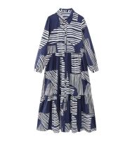 2023 Autumn New Style European and American Womens Clothing Loose Long Sleeve Printed Shirt Dress 2183246 400