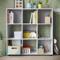 Rack shelf shelving bookcase stand open toy storage Kvadro-5 White for living room for children for office for home 330х964х990 (LxWxH)