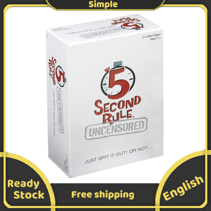 Board Game 5 Second Rule Uncensored Just Spit It Out Or Not Quick Thinking Party Game Ages 0279