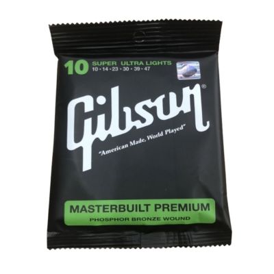 สายกีต้าร์ โปร่ง Gibson กิ๊บสัน สายโปร่ง 0.10 ครบทั้ง 6 สาย จำนวน 1 ชุด