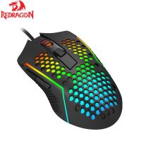 ZZOOI Redragon Lightweight 55g Honeycomb Gaming Mouse RGB Backlit Wired 6 Buttons Programmable 12400 DPI for Windows PC Computer