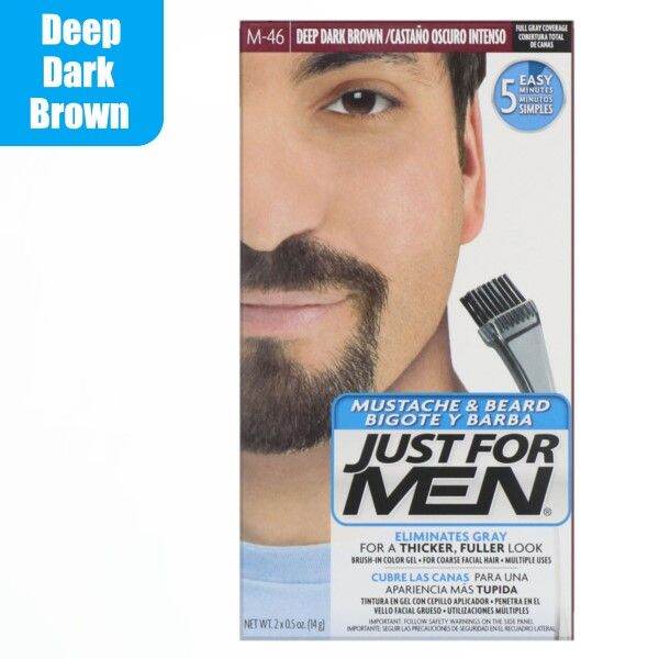 Just for Men, Mustache & Beard, BrushIn Color Gel, Deep Dark Brown M