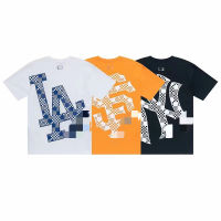 Korea 2023 Mlb Checkerboard Print Short-Sleeved Sports Casual Loose Spring Mens And Womens Couples Same Style T-Shirt