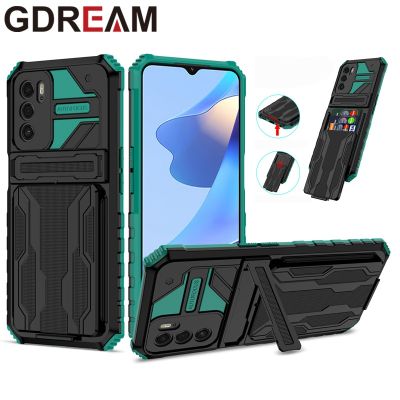 GDREAM Shockproof Phone Case For OPPO A15 A16 A7 A5S A12 A11K Kickstand Card Slot Protective Cover For OPPO A15S A54 A74 A95 F19