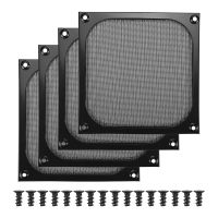 140mm Desktop Computer Case Fan Dust Filter Grills Dustproof Case Cover with Screws, Aluminum Frame Mesh, 4 Pack