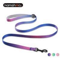 {pets baby} HamshMoc สายจูงสุนัขไนล่อนสีชมพูสีม่วงอ่อนขนาด150ซม. สายจูงแบบหนาสำหรับการฝึกสุนัขเดินเล็กกลางใหญ่เข็มขัดสำหรับวิ่ง