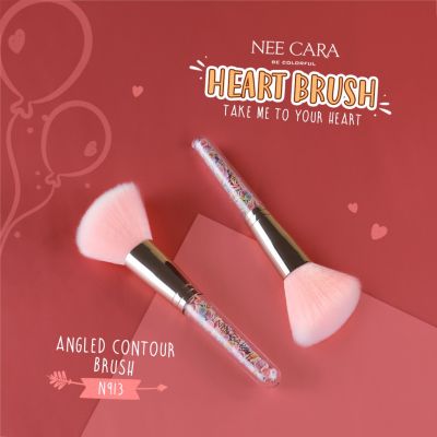 NEE CARA HEART BRUSH นีคาร่า ANGLED CONTOUR BRUSH แปรงแต่งหน้า แปรงปัดแก้ม แบบหัวตัด แปรงหัวใจ N913