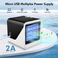 Portable Air Conditioner for Personal with 3 Wind Speeds Mini Evaporative Air Cooler Fan USB Air Personal Conditioner with 7 Colour LED Lights Small Air Conditioner for Bedroom Office and Outdoors