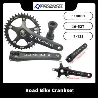 PROWHEEL จักรยานถนน OUNCE-TT Crankset 170มิลลิเมตรหมุนกับ110BCD 36-52ครั้งแผ่นเดียว Chaningring เข้ากันได้สำหรับ7-12วินาทีชิ้นส่วนจักรยาน