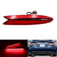 Niscarda Auto LED Rear Bumper Reflector Light Red Car Driving Brake Stop Fog Lamp For Tesla Model S 2012