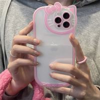 แมวการ์ตูนน่ารักป้องกันเลนส์กล้องเคสโทรศัพท์สำหรับ iPhone 13 12 11 Pro XS Max Xxr โปร่งใสกันกระแทกปกอ่อน