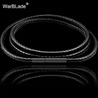 1mm 1.5mm 2mm 3mm Black Necklace Cord Leather Cord Wax Rope Chain With Stainless Steel Clasp For Men Women DIY Necklace Making