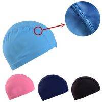 【CW】 Men Cap Couple Stretch Swim Beach Diving Wear Size Elastic Ear Protection Hair Pool Hat