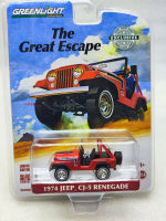 1:64 1974 Jeep Renegade - The Great Escape Diecast โลหะผสมรุ่นรถของเล่นสำหรับของขวัญคอลเลกชัน