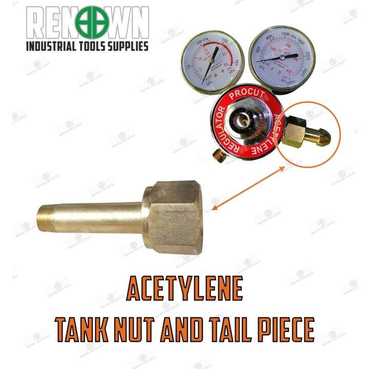 【READY STOCK】 Acetylene Tank nut and Tail piece for Acetylene regulator