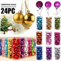 24PCS Color Christmas Balls Christmas Tree Ornaments Balls Xmas Decorations Hanging Tree Pendants New Year 2022 Gift Noel